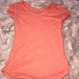 Lululemmon athletic neon orange shirt